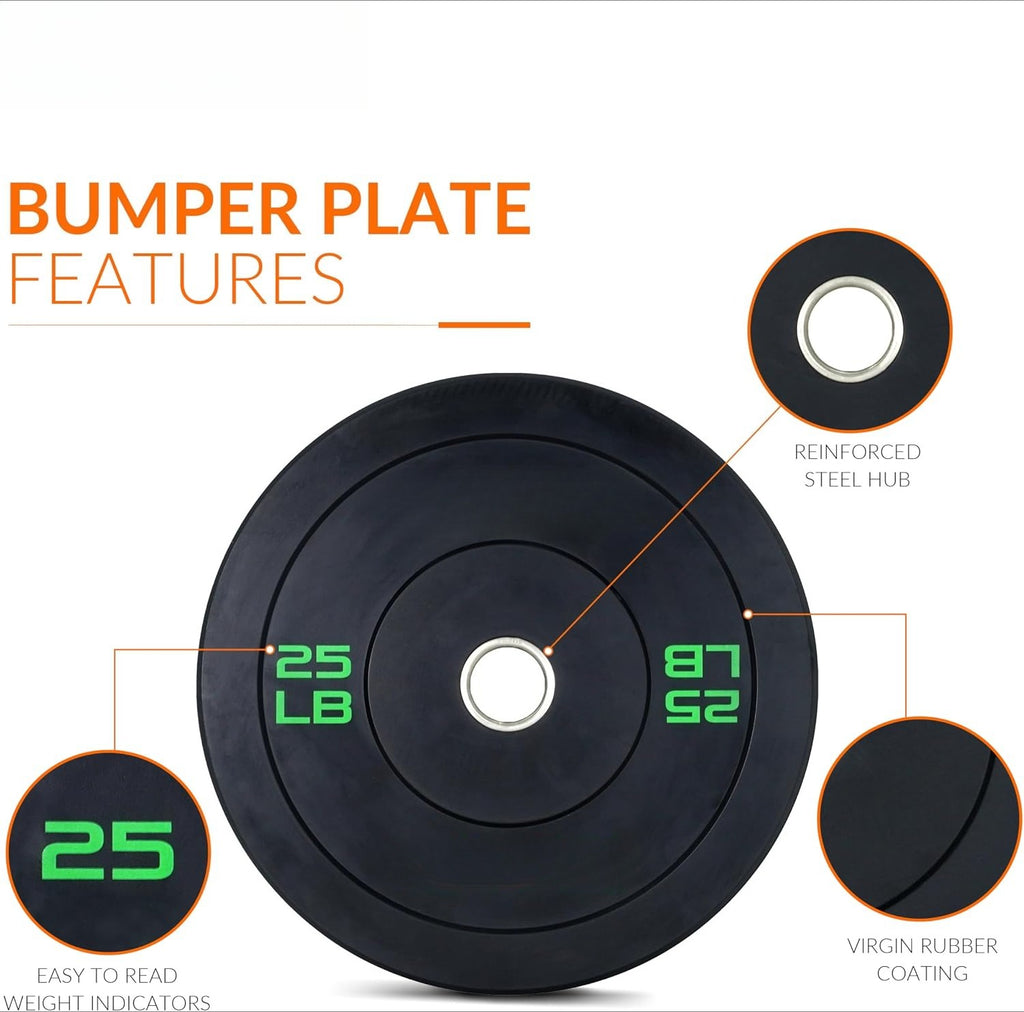 Colored Olympic Bumper Plates Set