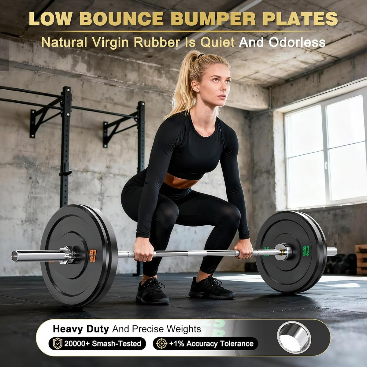 Black Color‑Coded Olympic Bumper Plates
