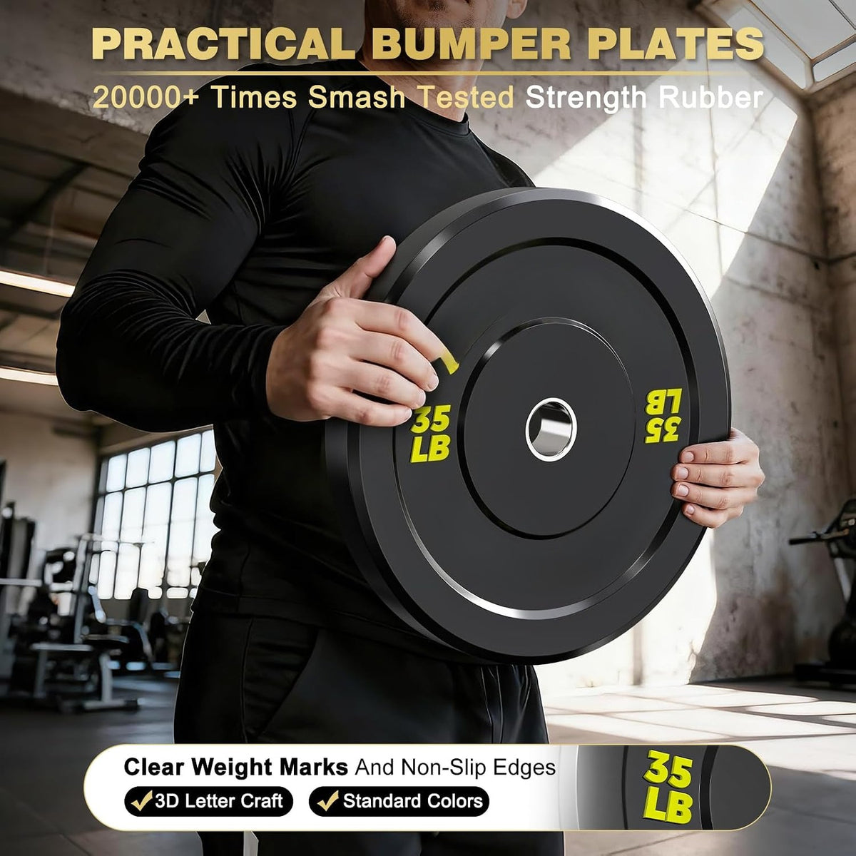 Black Color‑Coded Olympic Bumper Plates
