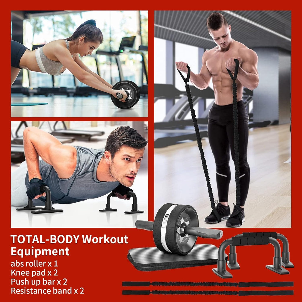 Ab Roller Wheel with 2 Knee Pads for Home Gym