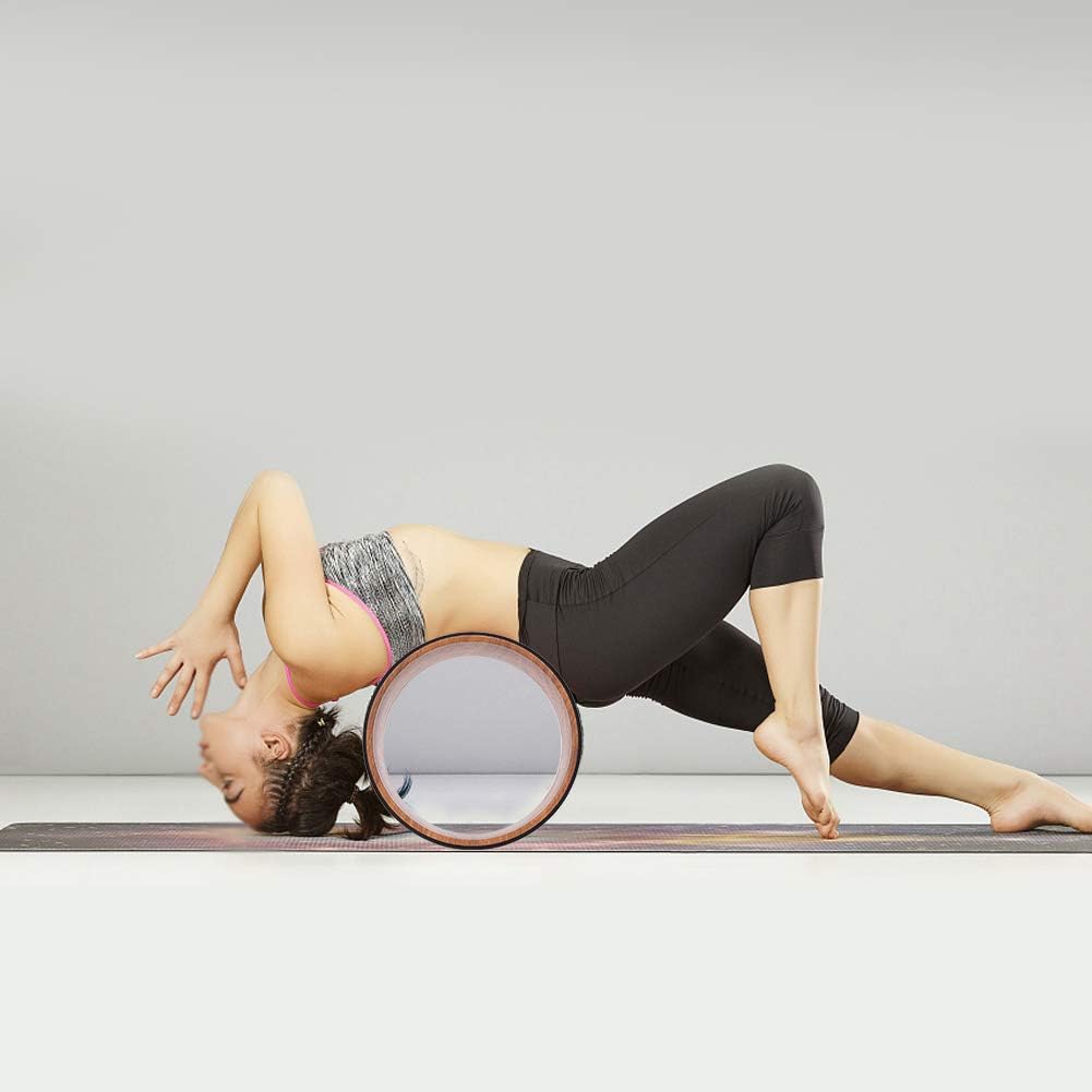 5mm PU Rubber Yoga Wheel 440lbs Support