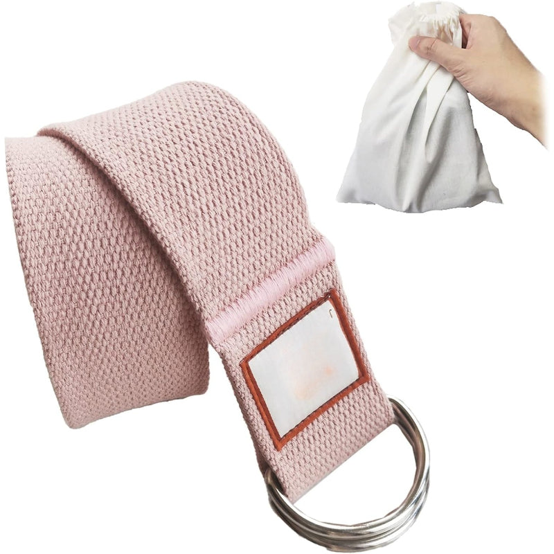 8Ft 240g Thick Cotton Yoga Strap D‑Ring