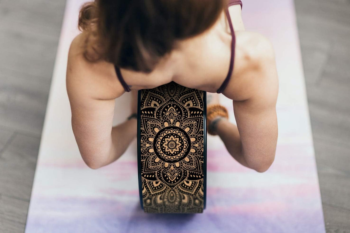 Yoga Design Lab Mandala Black Eco‑Printed Yoga Wheel