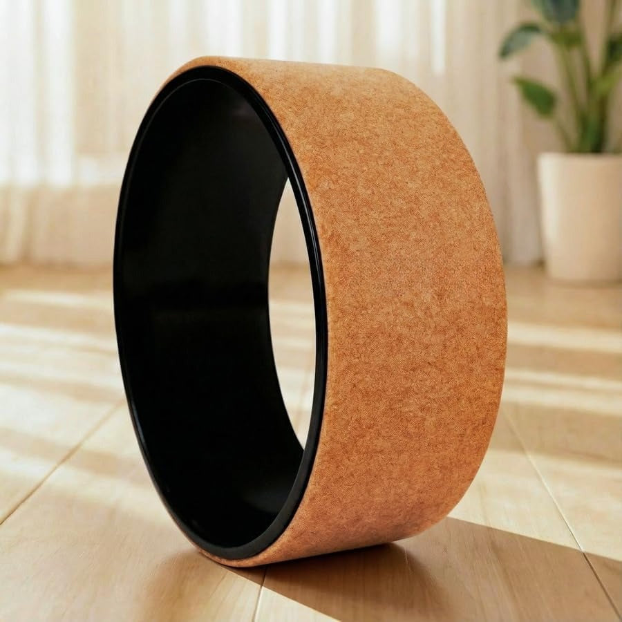 Cork Yoga Wheel, Non‑Slip PP Core 150kg Load