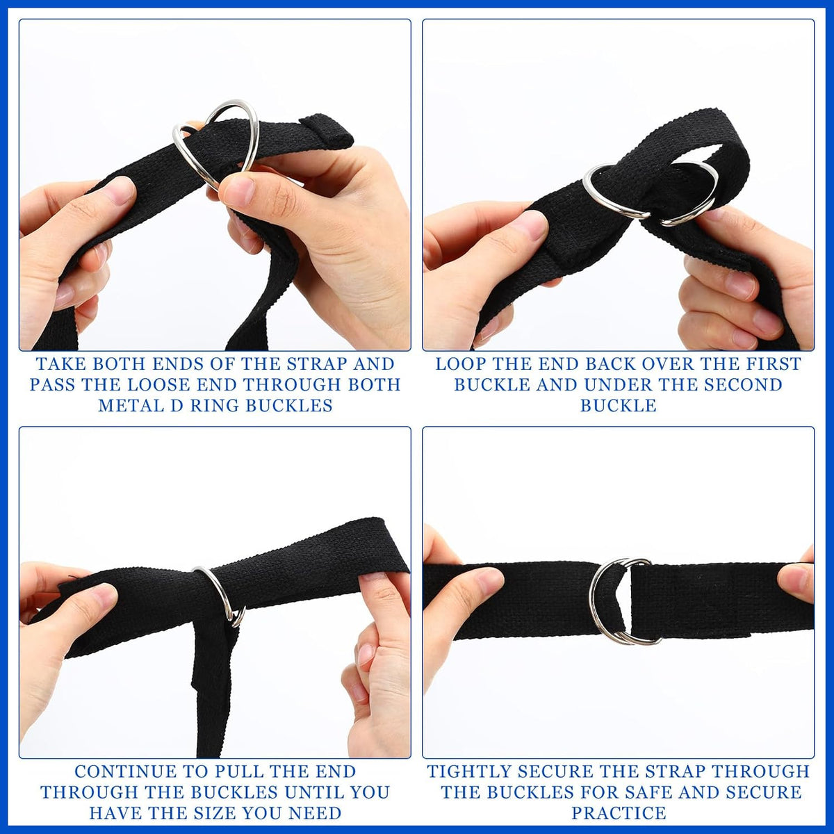 6Ft Non‑Elastic Leyndo Yoga Strap D‑Ring