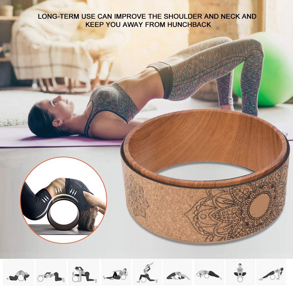 5mm PU Rubber Yoga Wheel 440lbs Support