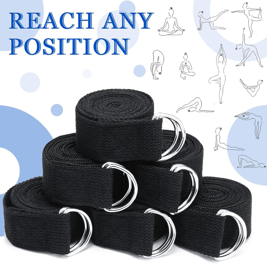 6Ft Non‑Elastic Leyndo Yoga Strap D‑Ring