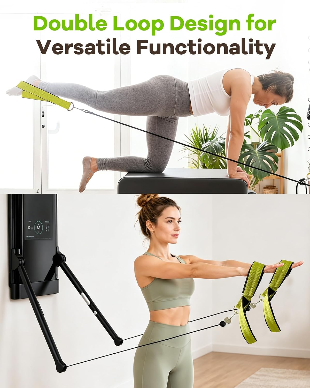 2‑Count Upgraded Pilates Double Loop Straps for Tonal