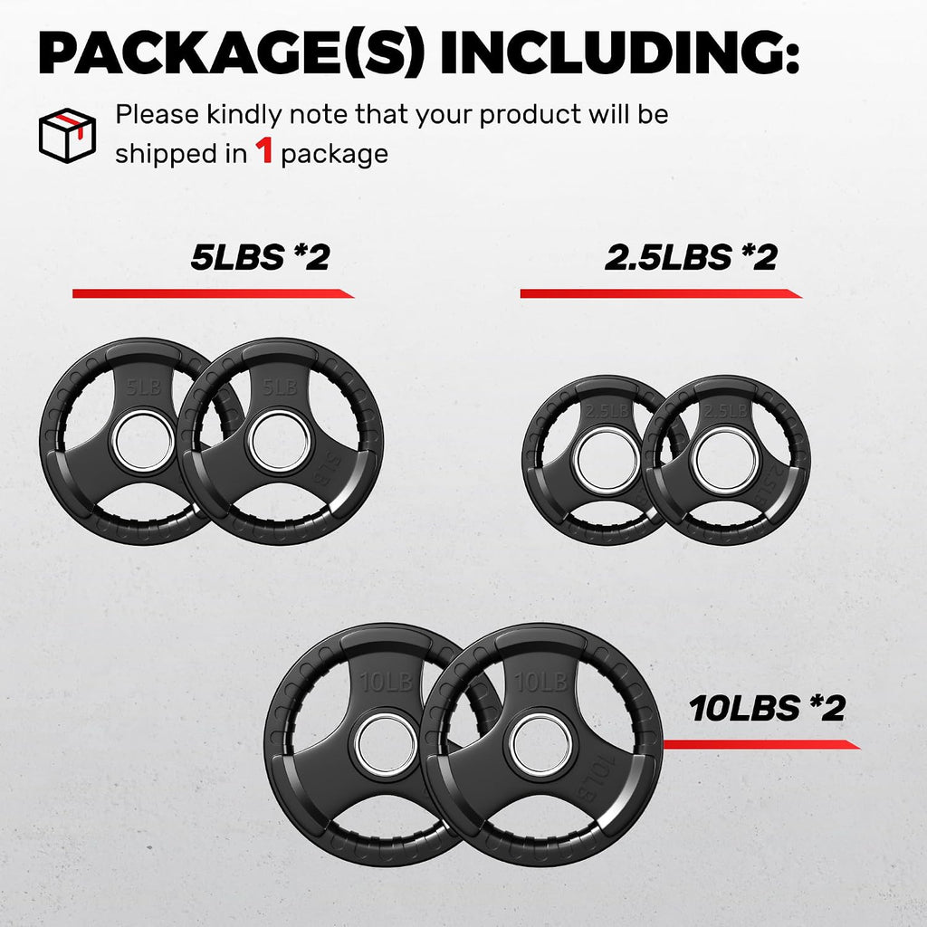 Rubber‑Coated Weight Plates Set