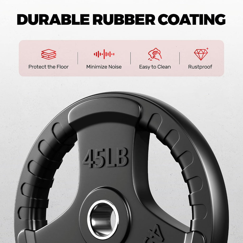 Rubber‑Coated Weight Plates Set