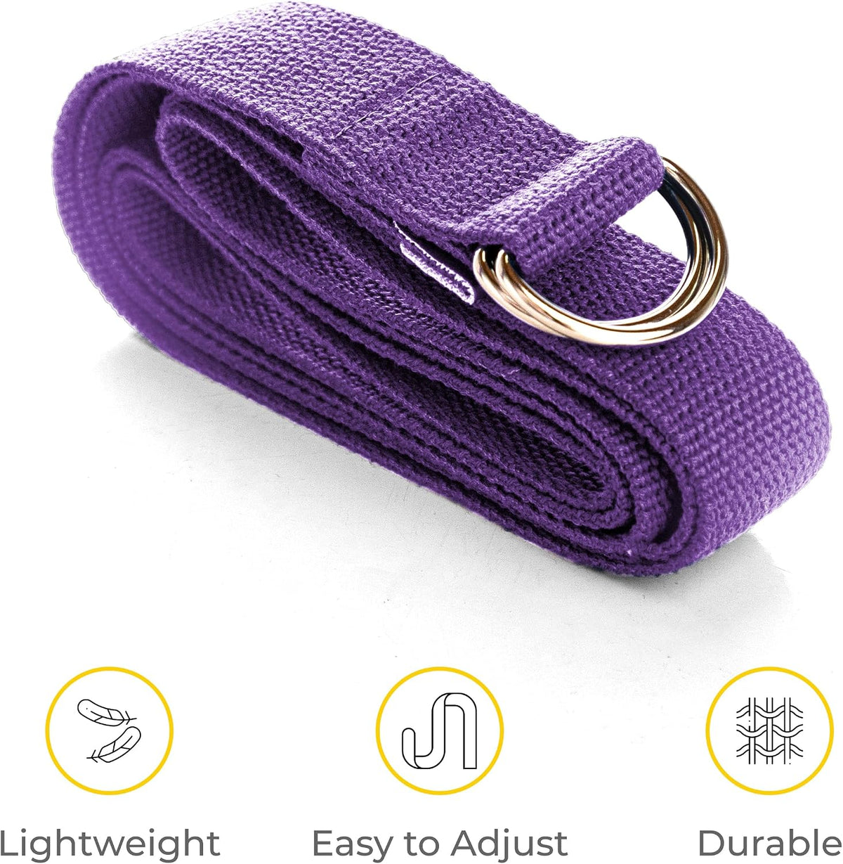 10‑Pack 8Ft Yoga Straps with D‑Ring Buckle