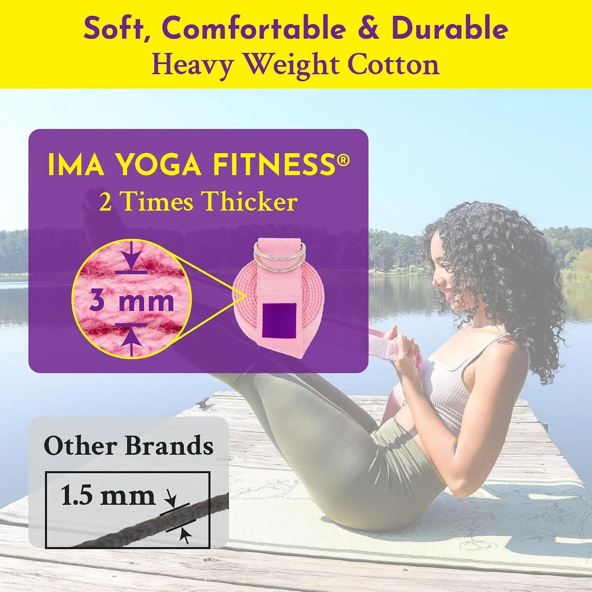 2‑Inch Extra‑Wide Cotton Yoga Strap