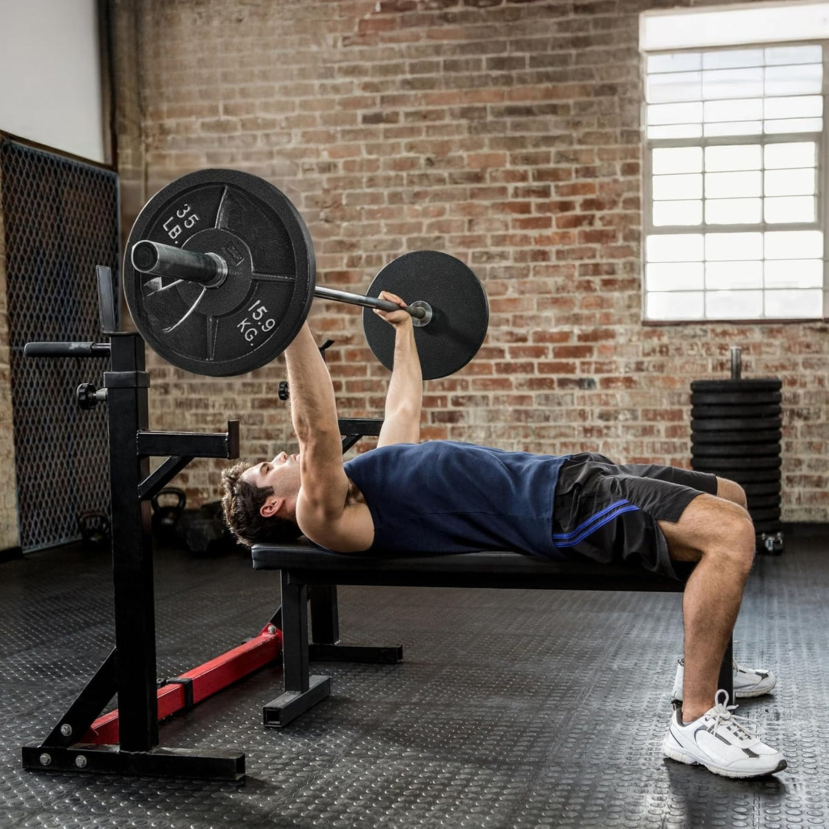 Black Classic Olympic Cast Iron Weight Plates Set