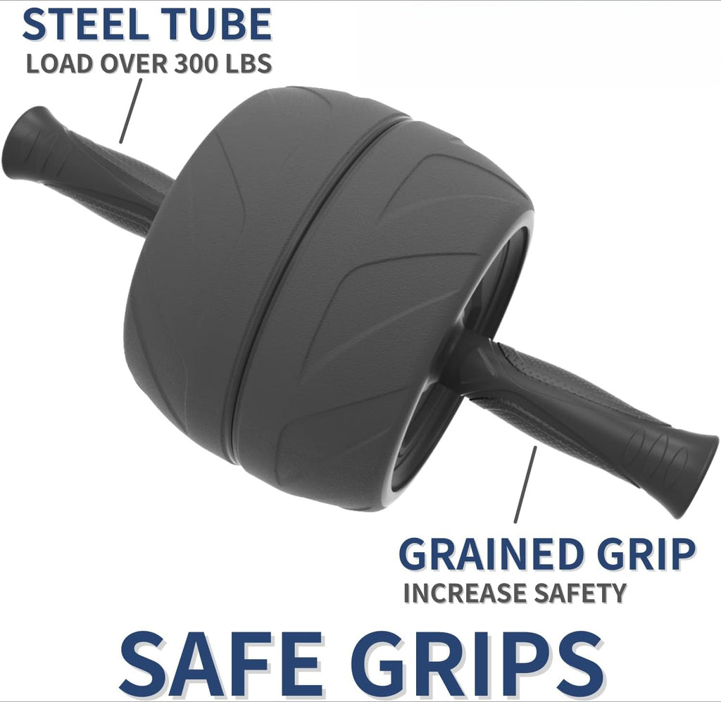 Black Extra‑Wide Ab Roller with Knee Pad