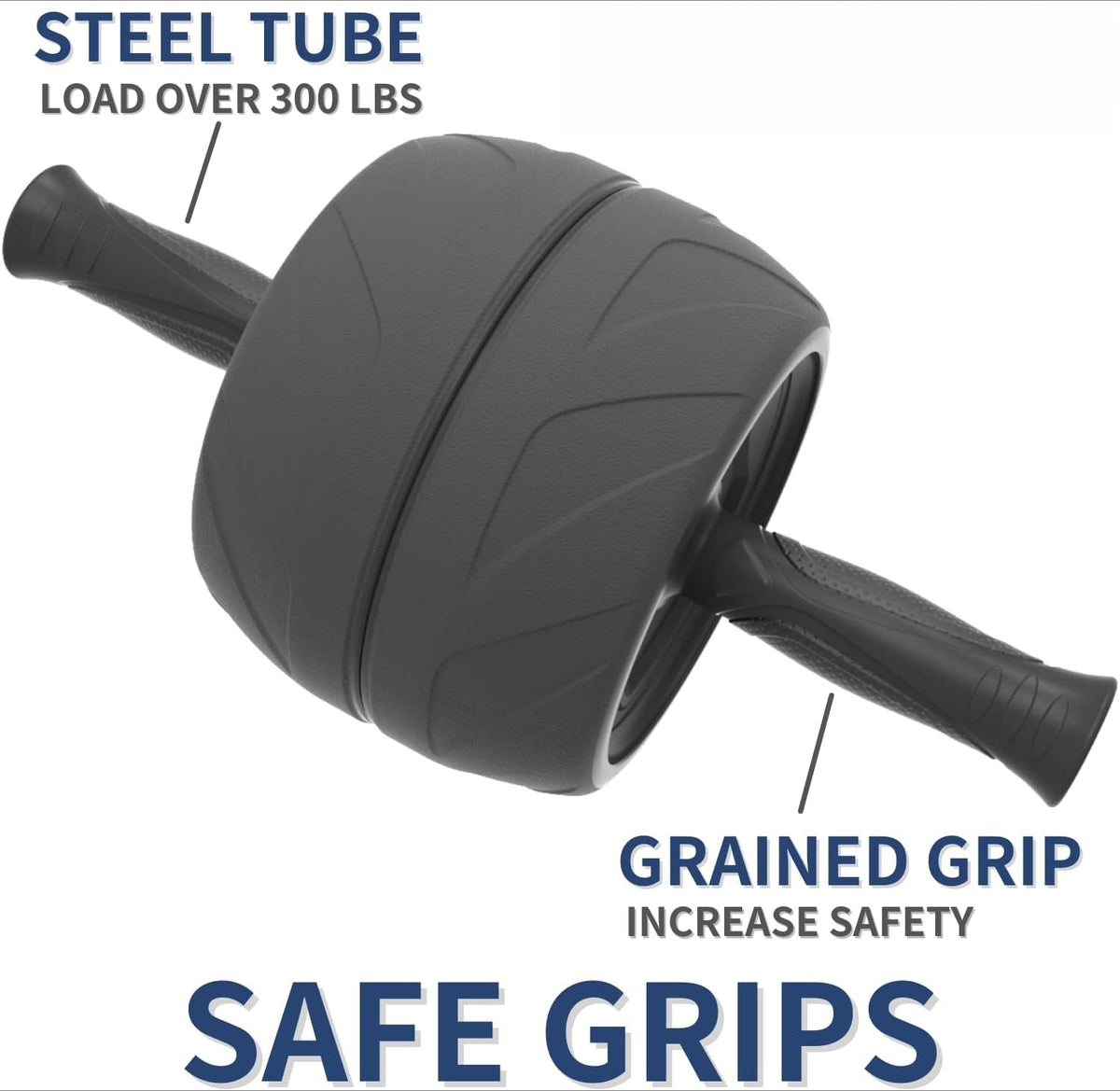 Black Extra‑Wide Ab Roller with Knee Pad