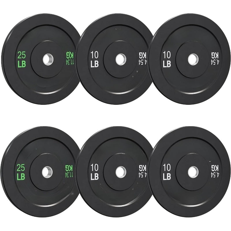 Colored Olympic Rubber Bumper Plates Set