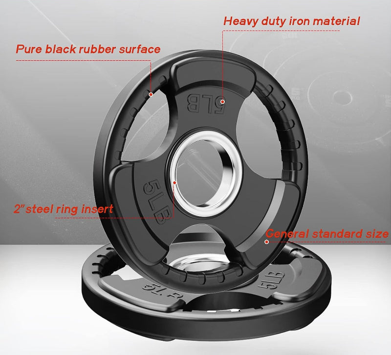 Rubber Grip Weight Plates Set
