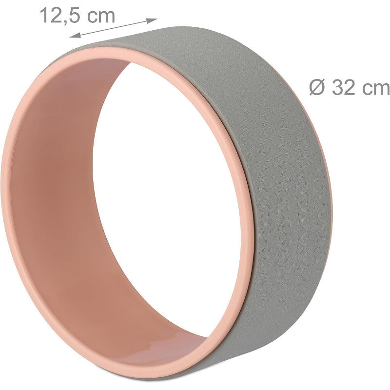Grey‑Pink Plastic Yoga Wheel 32 cm